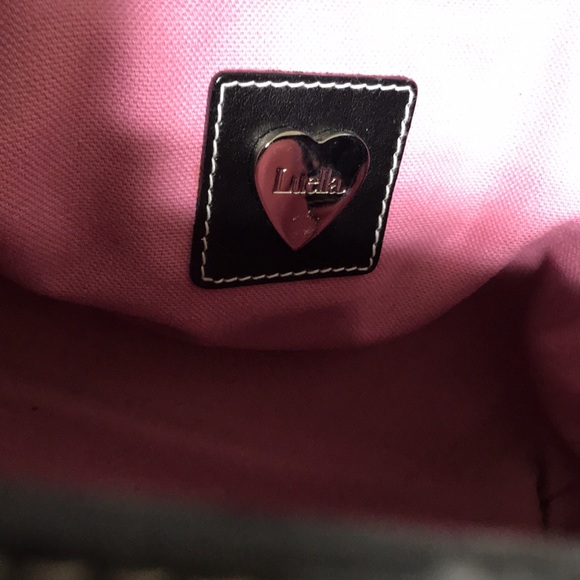 Luella leather satchel with rolled double handles and silver tone hardware. EUC - Picture 15 of 16